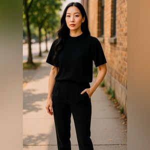 Vintage Designer Originals Black Short Sleeve Turtleneck